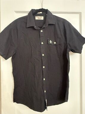 Original Penguin by Munsingwear black short-sleeve button-down shirt